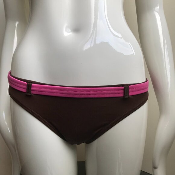 Billabong BLUE CRUSH era Vintage bikini pink brown belted halter top set RARE - Picture 6 of 7
